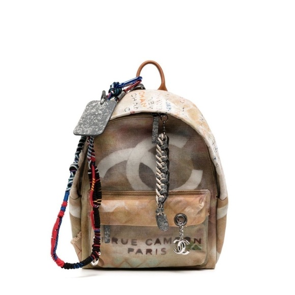 Chanel Graffiti Canvas Backpack “31 Rue Cambon” – Rare Runway, Multicolor Cord - Picture 11 of 12